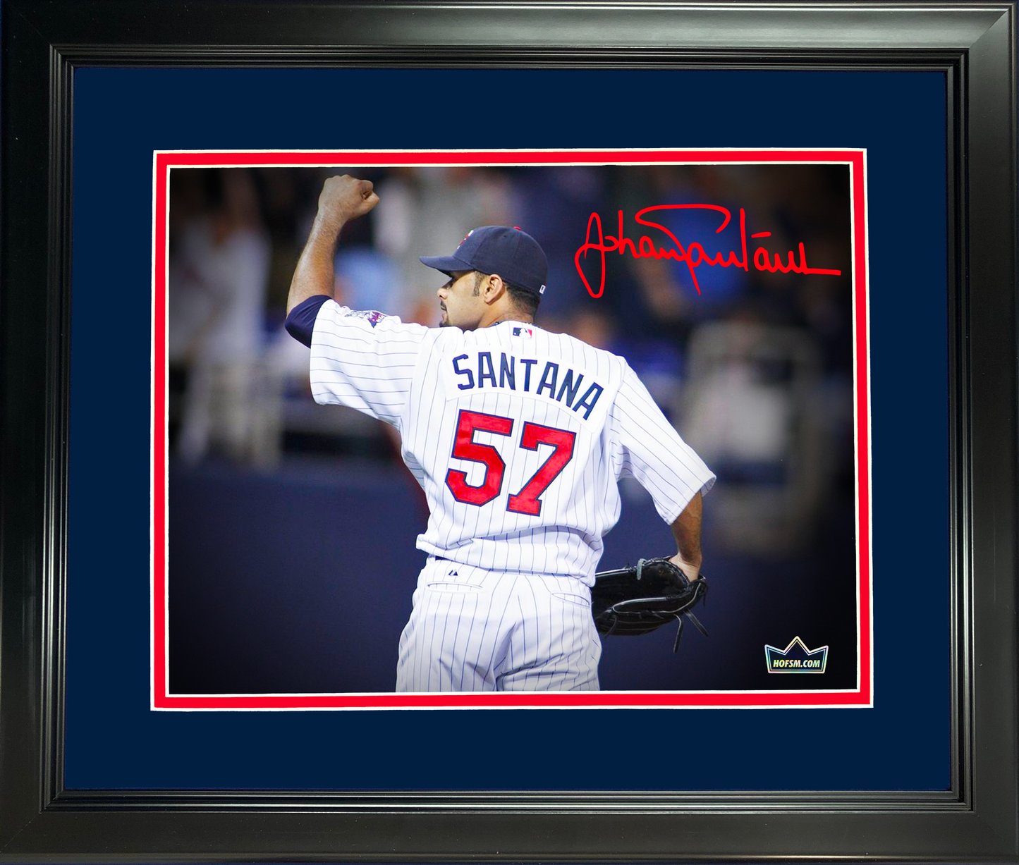 Framed Johan Santana Minnesota Twins Facsimile Laser Engraved Signature Auto 11"x14" Baseball Photo HOFSM Holo