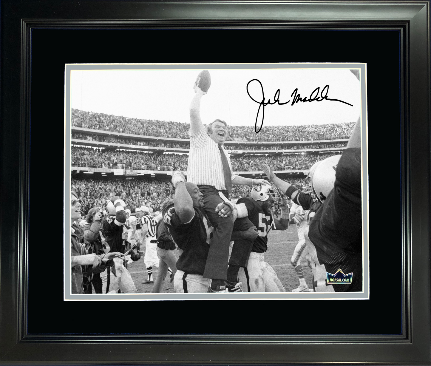 Framed John Madden Oakland Las Vegas Raiders Facsimile Laser Engraved Signature Auto 11"x14" Football Photo HOFSM Holo