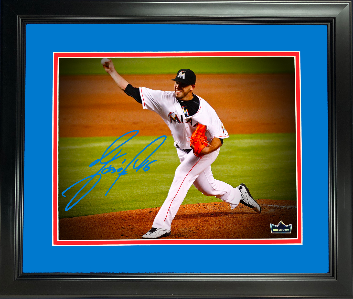 Framed Jose Fernandez Miami Marlins Facsimile Laser Engraved Signature Auto 11"x14" Baseball Photo HOFSM Holo