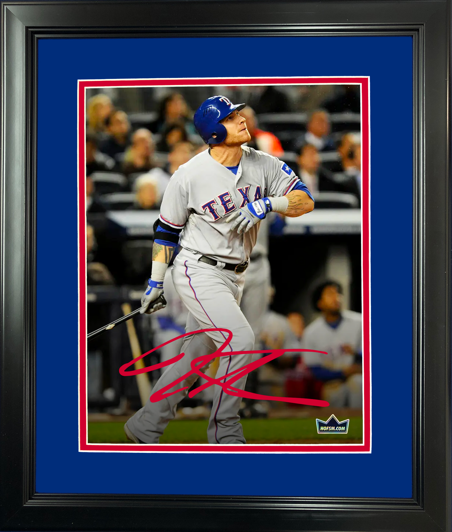 Framed Josh Hamilton Facsimile Laser Engraved Signature Auto 11"x14" Baseball Photo HOFSM Holo