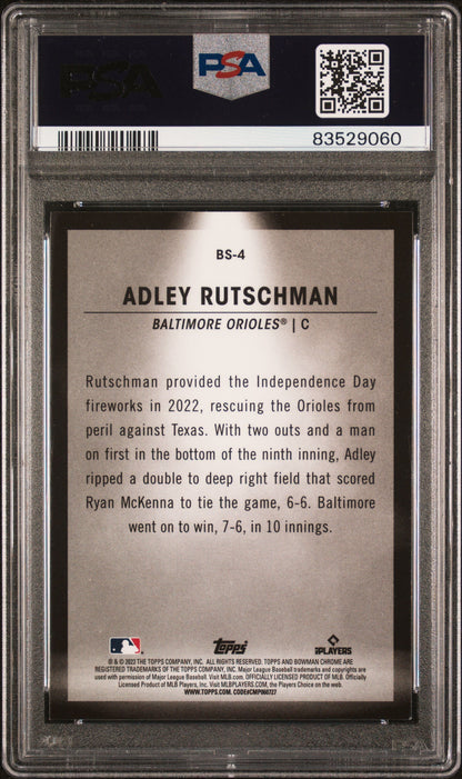 Graded 2023 Topps Bowman Adley Rutschman #BS4 Spotlights Rookie RC Baseball Card PSA 10 Gem Mint