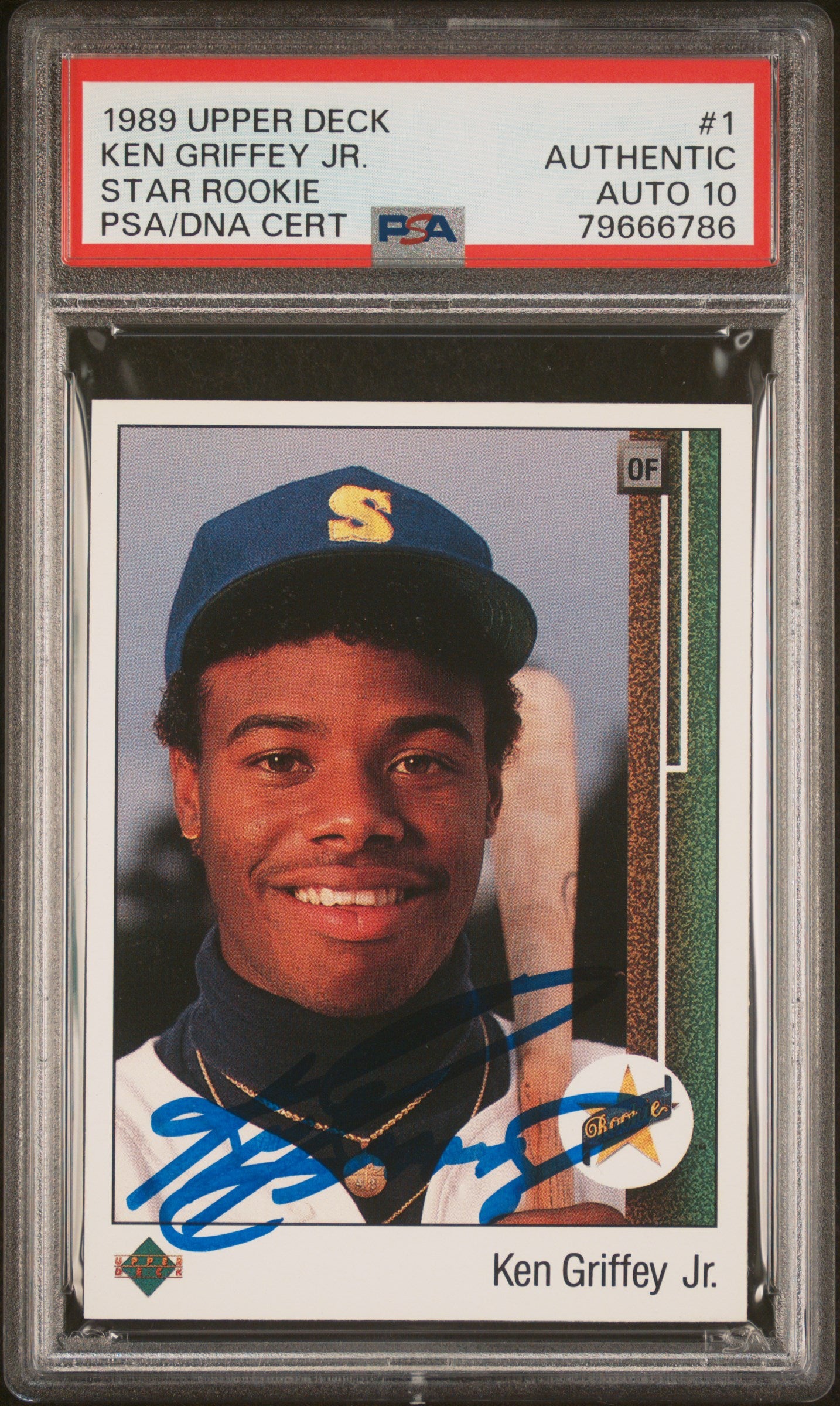 Graded 1989 Upper Deck UD Ken Griffey Jr. #1 Rookie RC Baseball Card PSA 10 Auto Grade Gem Mint