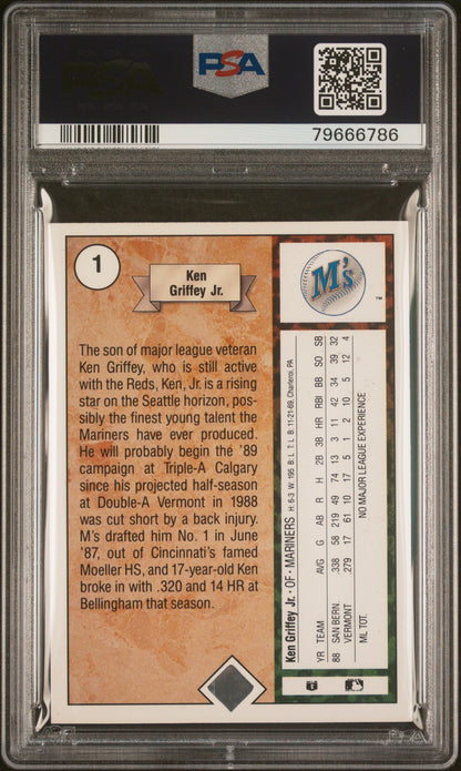 Graded 1989 Upper Deck UD Ken Griffey Jr. #1 Rookie RC Baseball Card PSA 10 Auto Grade Gem Mint