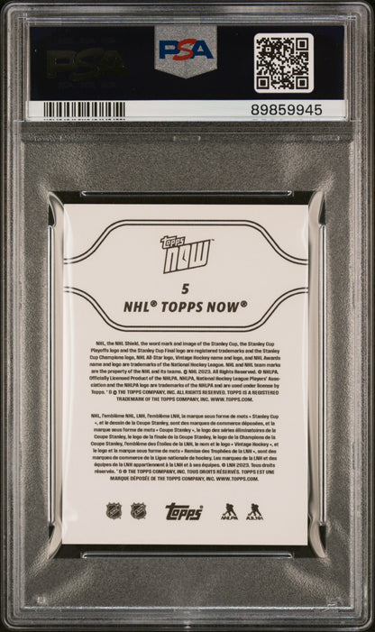 Graded 2023 Topps Now NHL Connor Bedard #5 Stickers Rookie RC Hockey Card PSA 9 Mint