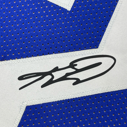 Framed Facsimile Autographed Kawhi Leonard 35x39 Los Angeles LA Blue Reprint Laser Auto Basketball Jersey