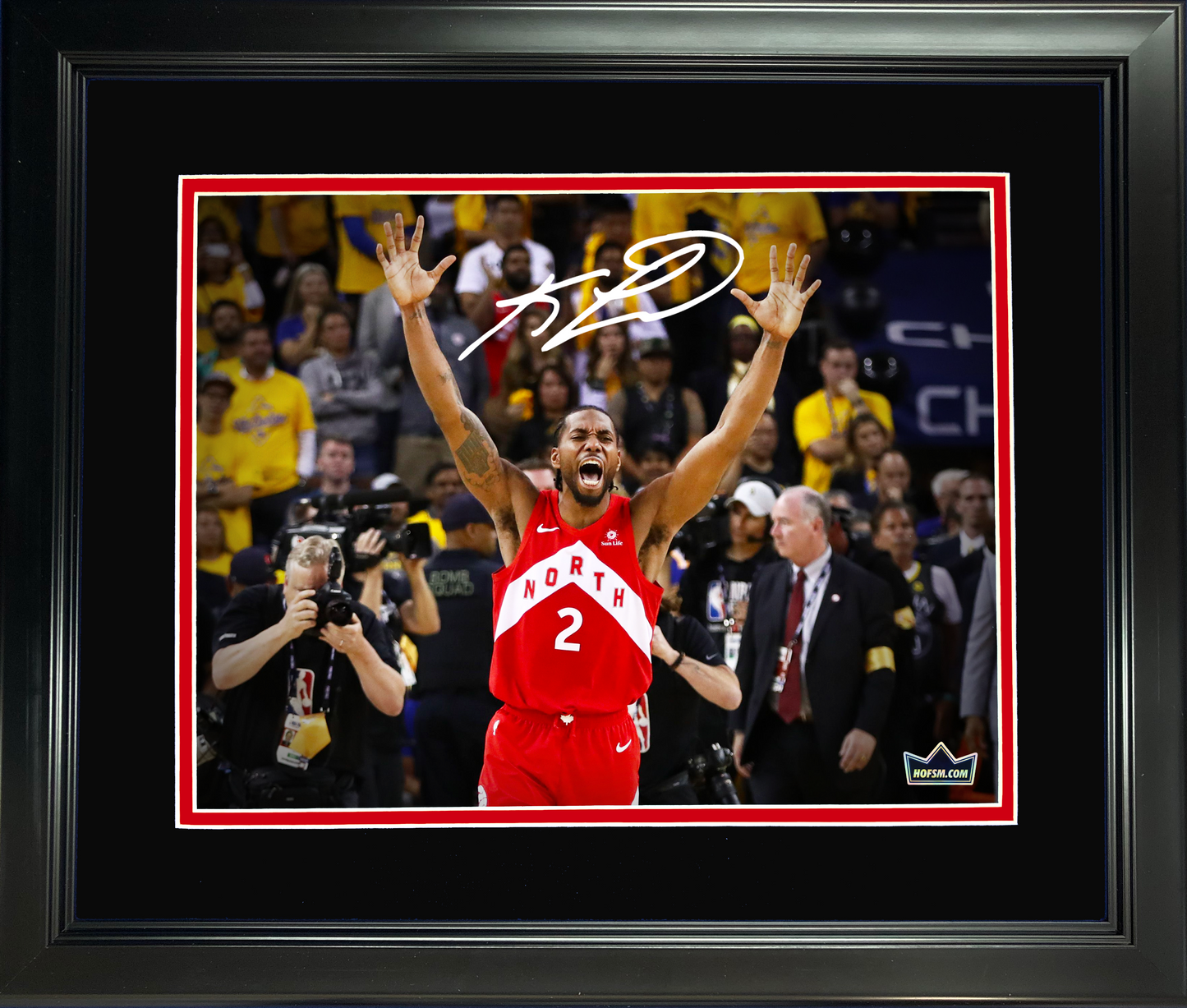 Framed Kawhi Leonard Facsimile Laser Engraved Signature Auto 11"x14" Basketball Photo HOFSM Holo