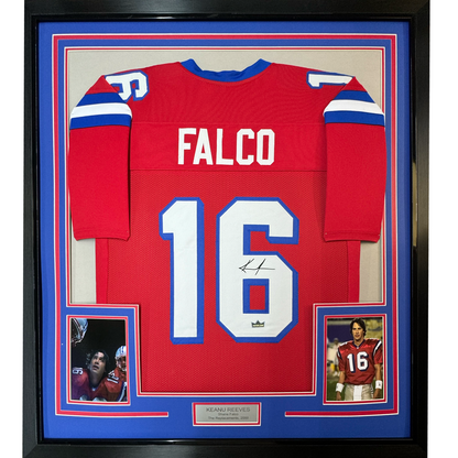 Framed Facsimile Autographed Keanu Reeves Shane Falco 35x39 The Replacements Movie Washington Red Reprint Laser Auto Football Jersey