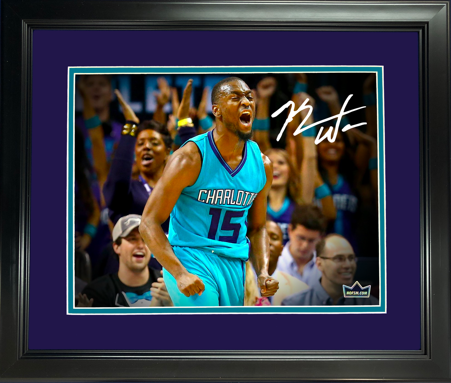 Framed Kemba Walker Facsimile Laser Engraved Signature Auto Charlotte Hornets 11"x14" Basketball Photo HOFSM Holo