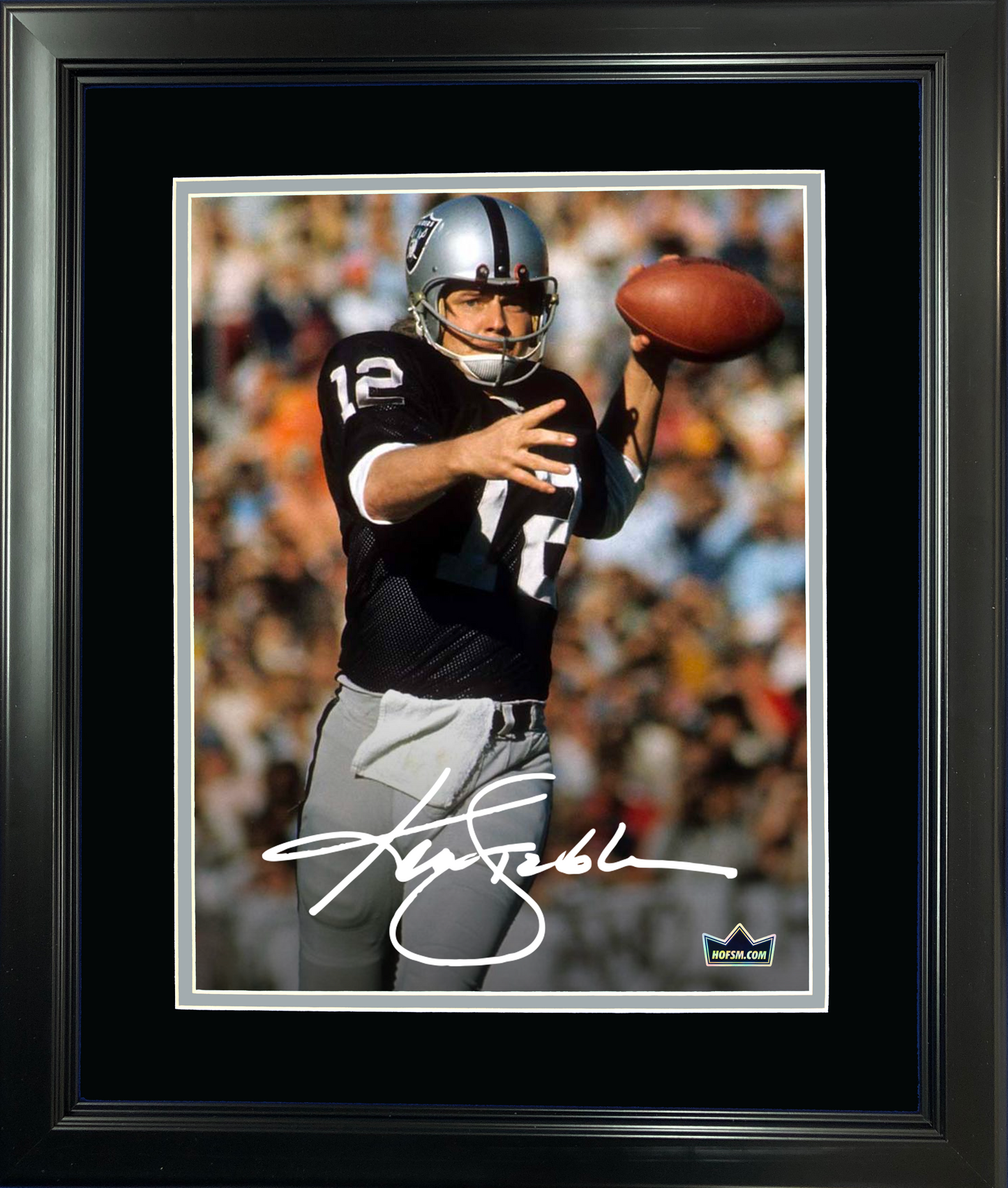Framed Ken Stabler Oakland Las Vegas Raiders Facsimile Laser Engraved Signature Auto 11"x14" Football Photo HOFSM Holo