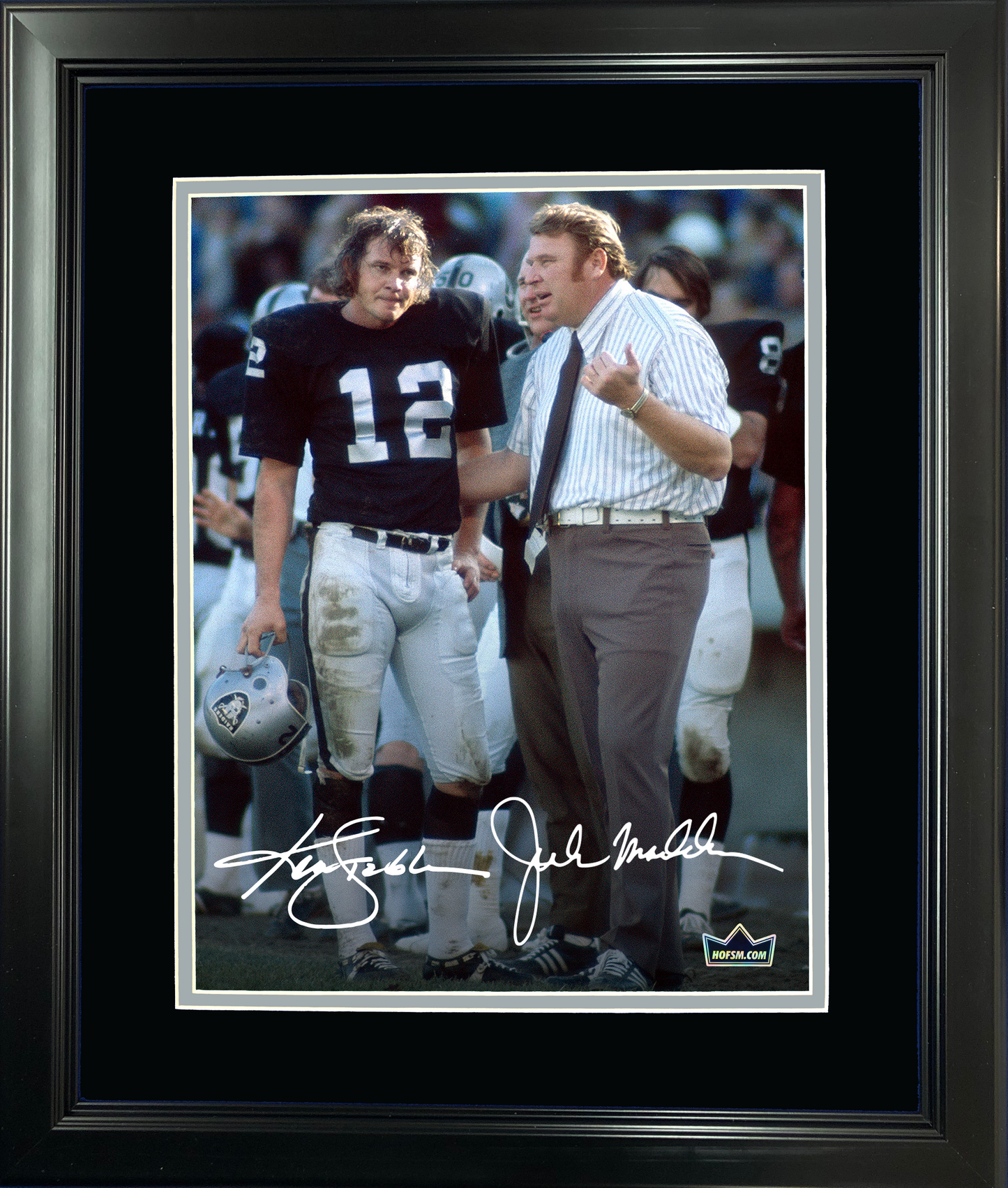 Framed John Madden & Ken Stabler Oakland Las Vegas Raiders Facsimile Laser Engraved Signature Auto 11"x14" Football Photo HOFSM Holo