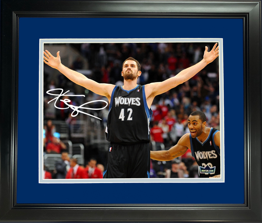 Framed Kevin Love Facsimile Laser Engraved Signature Auto 11"x14" Basketball Photo HOFSM Holo