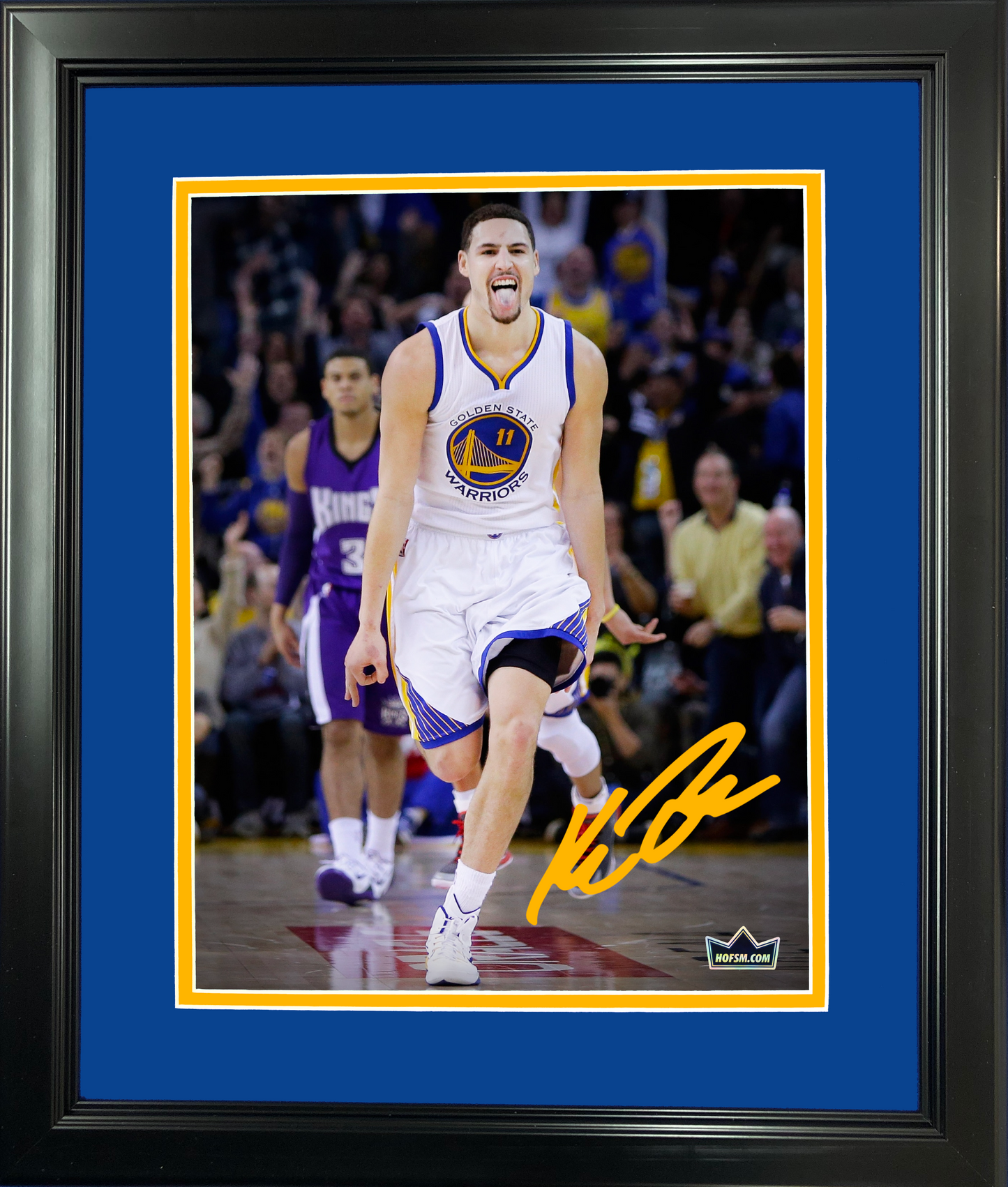 Framed Klay Thompson Facsimile Laser Engraved Signature Auto 11"x14" Basketball Photo HOFSM Holo