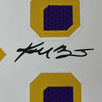 Framed Facsimile Autographed Kobe Bryant 35x39 #8 Los Angeles LA Purple Reprint Laser Auto Basketball Jersey