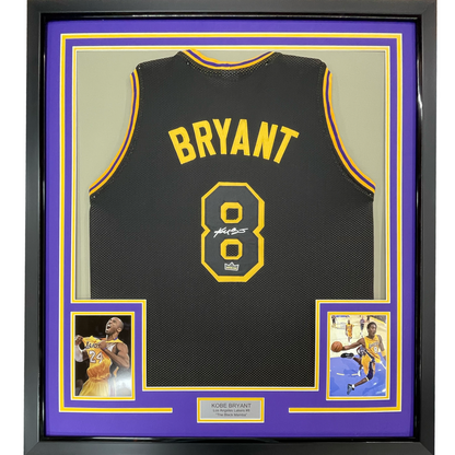 Framed Facsimile Autographed Kobe Bryant 35x39 #8 Black Mamba Los Angeles LA Reprint Laser Auto Basketball Jersey