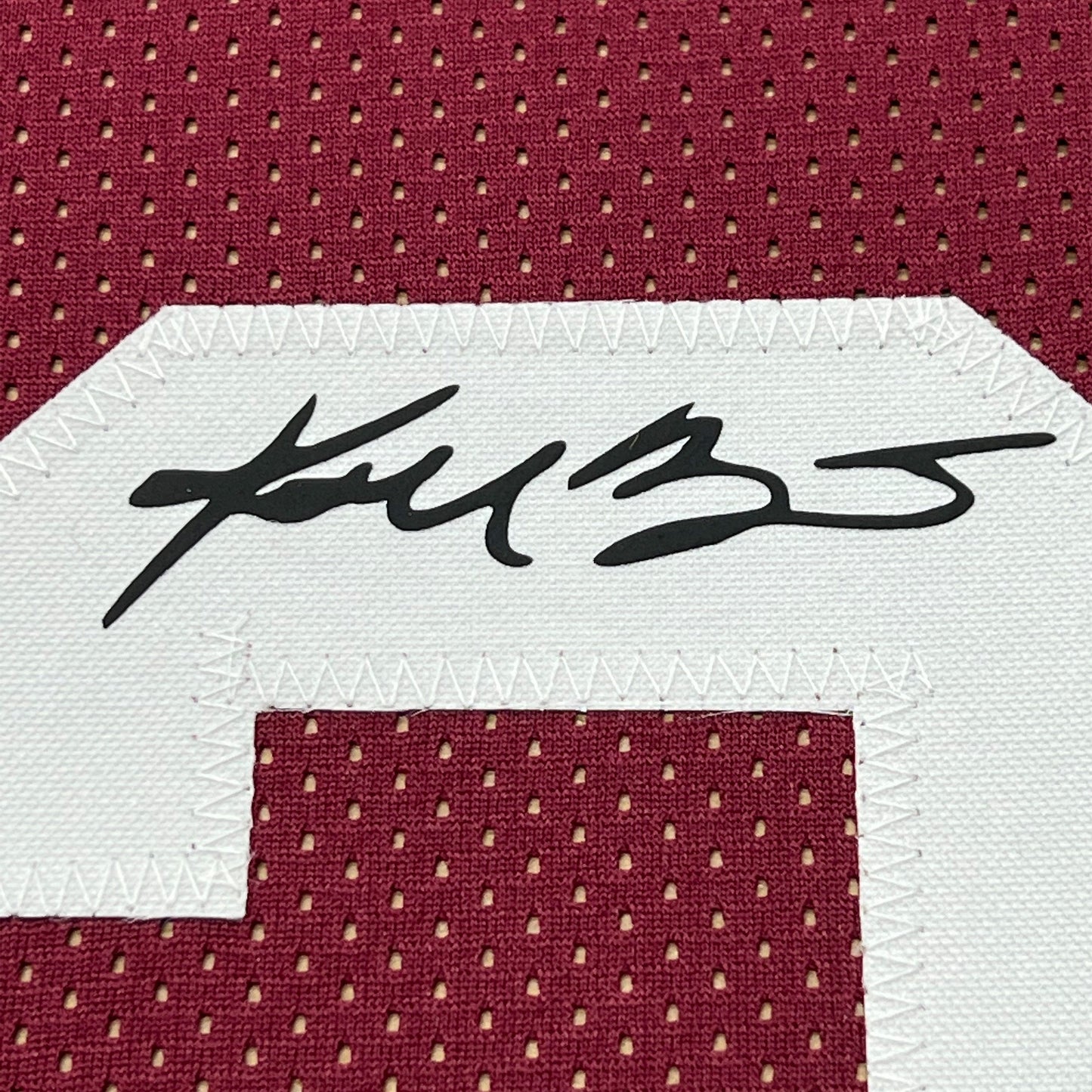 Framed Facsimile Autographed Kobe Bryant 35x39 Lower Merion Maroon Reprint Laser Auto High School Basketball Jersey
