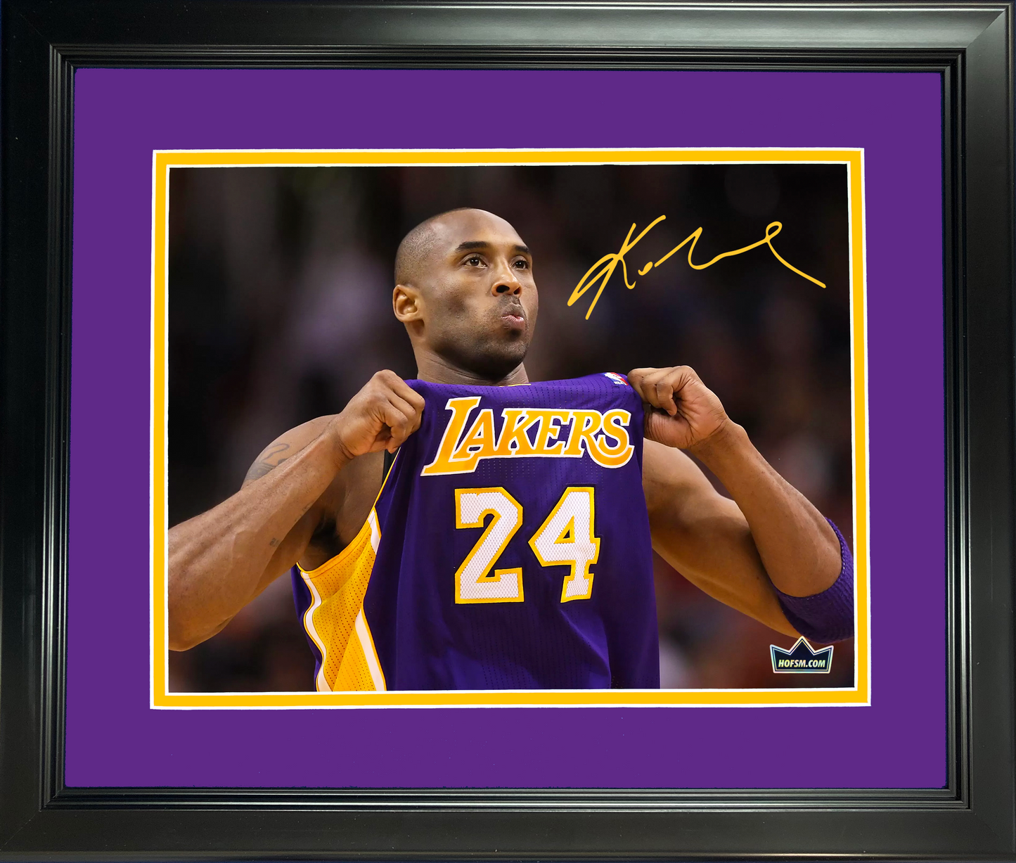 Framed #24 Facsimile Laser Engraved Signature Auto 11"x14" Basketball Photo HOFSM Holo