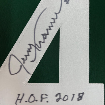 Framed Autographed/Signed Jerry Kramer HOF 2018 35x39 Green Bay Green Football Jersey JSA COA
