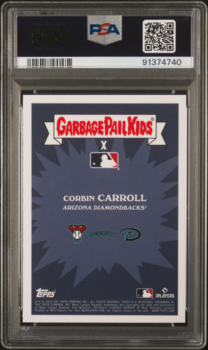 Graded 2023 Topps Garbage Pail Kids Corbin Carroll #19B Rattlin Carroll Rookie RC Baseball Card PSA 10 Gem Mint