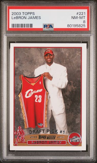 Graded 2003 Topps LeBron James #221 Rookie RC Basketball Card PSA 8 NM-MT