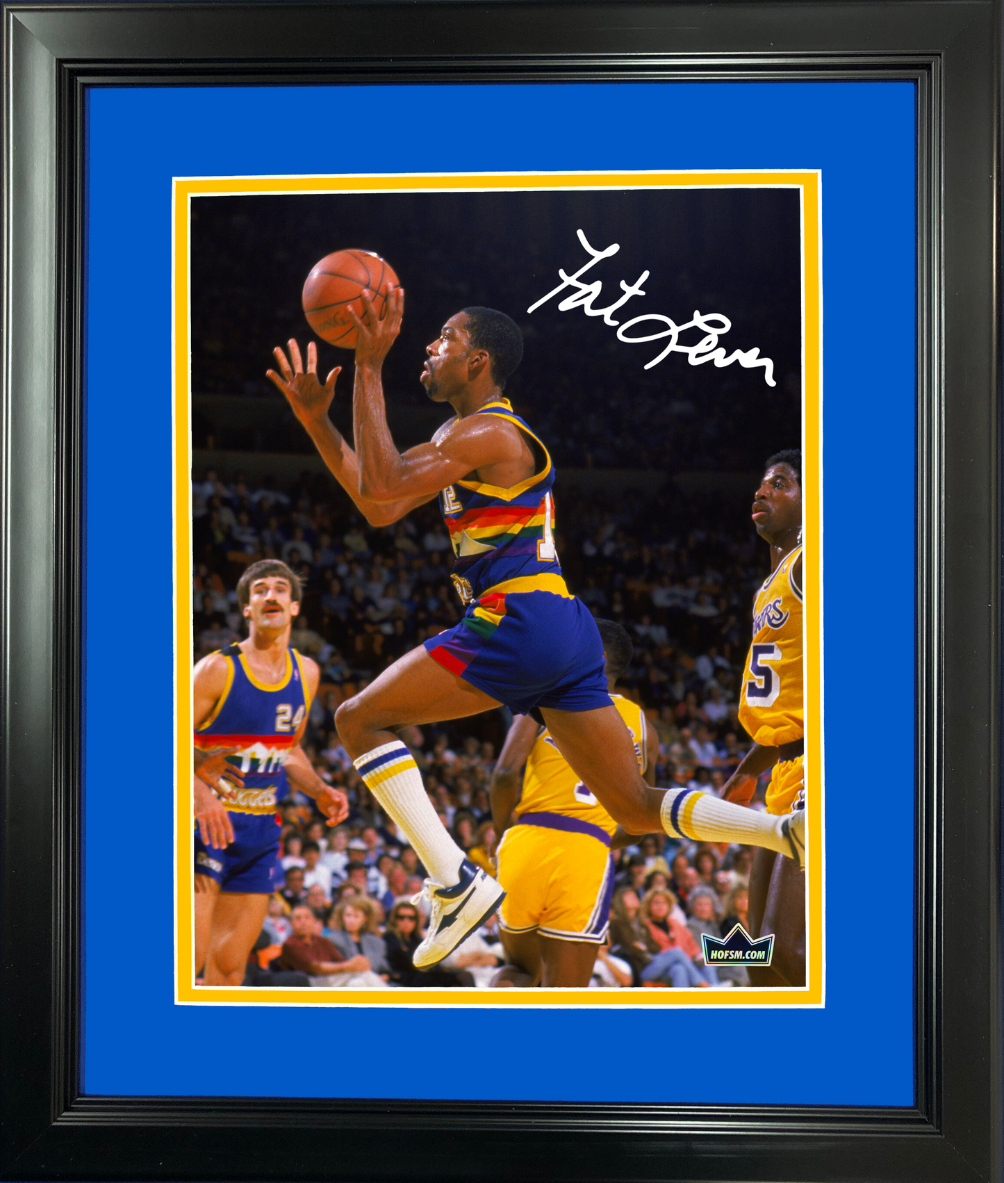 Framed Lafayette  Fat  Lever Denver Nuggets Facsimile Laser Engraved Signature Auto 11"x14" Basketball Photo HOFSM Holo