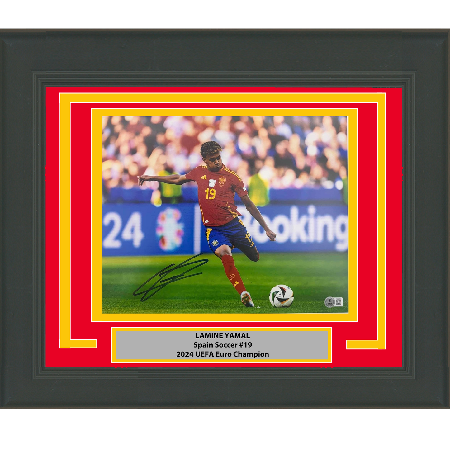 Framed Autographed/Signed Lamine Yamal Spain 11x14 Soccer Photo Beckett BAS COA