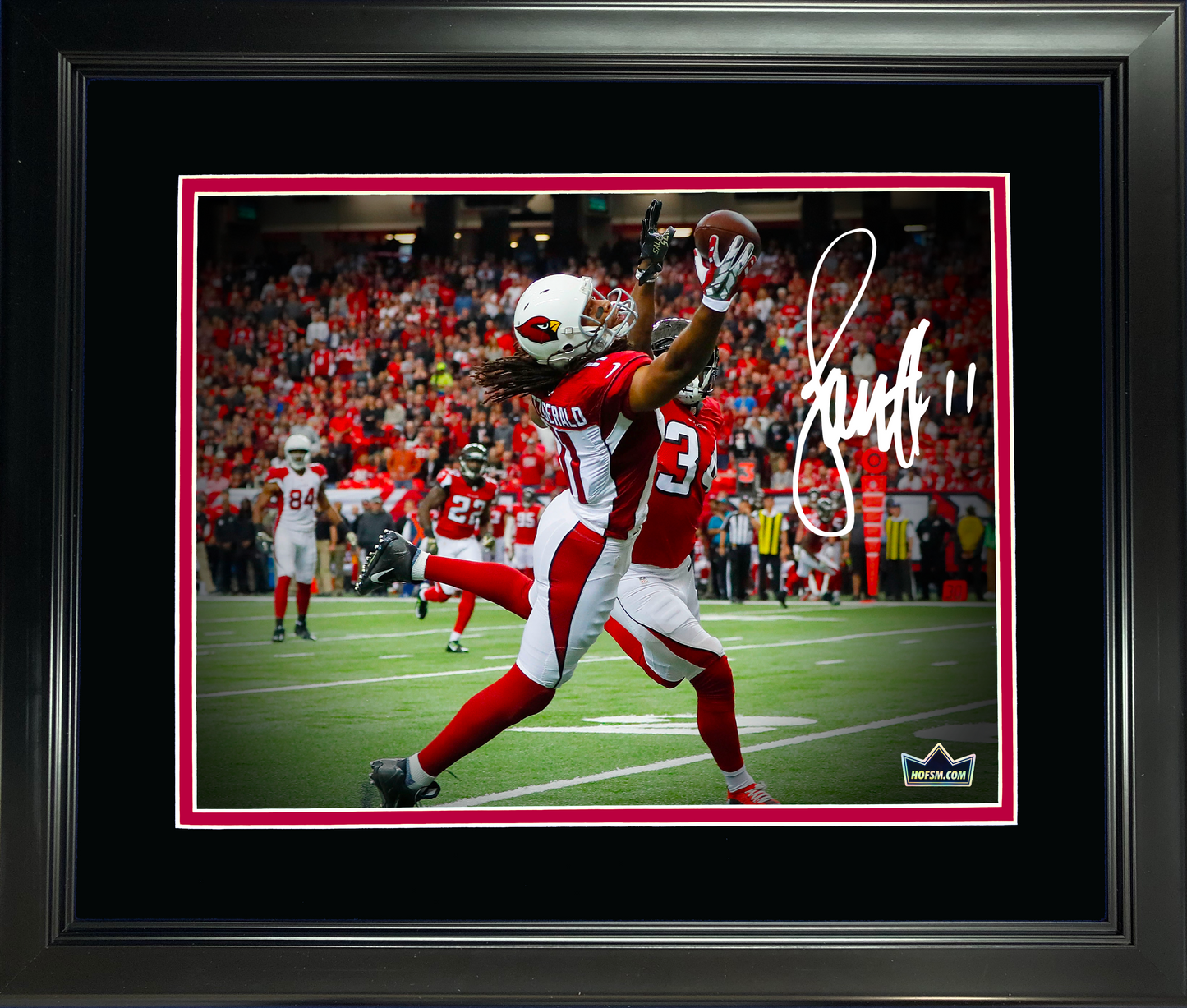 Framed Larry Fitzgerald Arizona Cardinals Facsimile Laser Engraved Signature Auto 11"x14" Football Photo HOFSM Holo