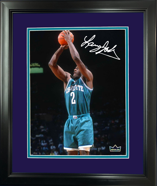 Framed Larry Johnson Facsimile Laser Engraved Signature Auto 11"x14" Basketball Photo HOFSM Holo