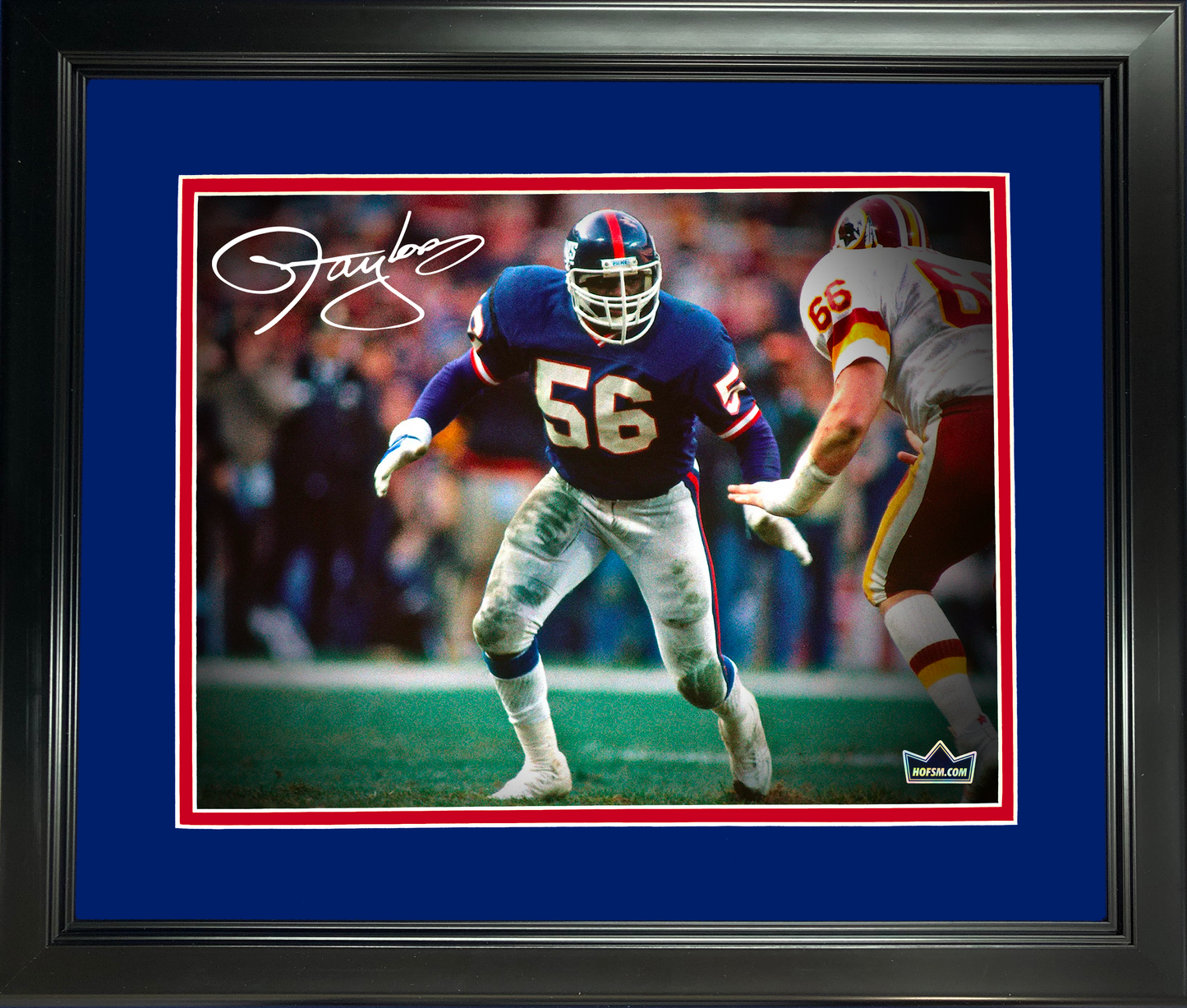 Framed Lawrence Taylor New York Giants Facsimile Laser Engraved Signature Auto 11"x14" Football Photo HOFSM Holo