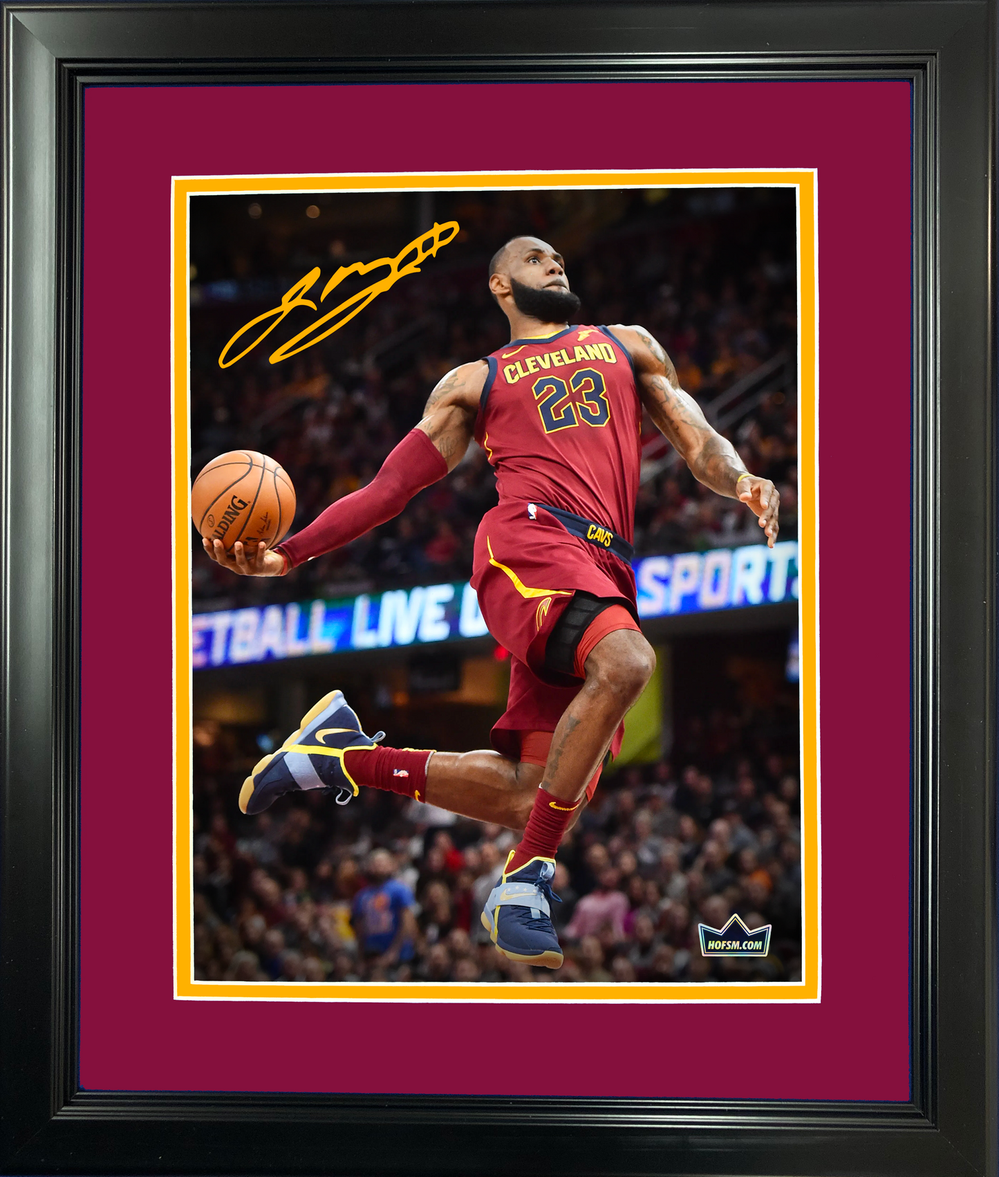 Framed LeBron James Facsimile Laser Engraved Signature Auto 11"x14" Basketball Photo HOFSM Holo