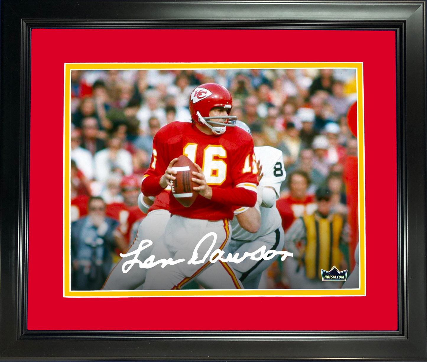 Framed Len Dawson Kansas City Chiefs Facsimile Laser Engraved Signature Auto 11"x14" Football Photo HOFSM Holo