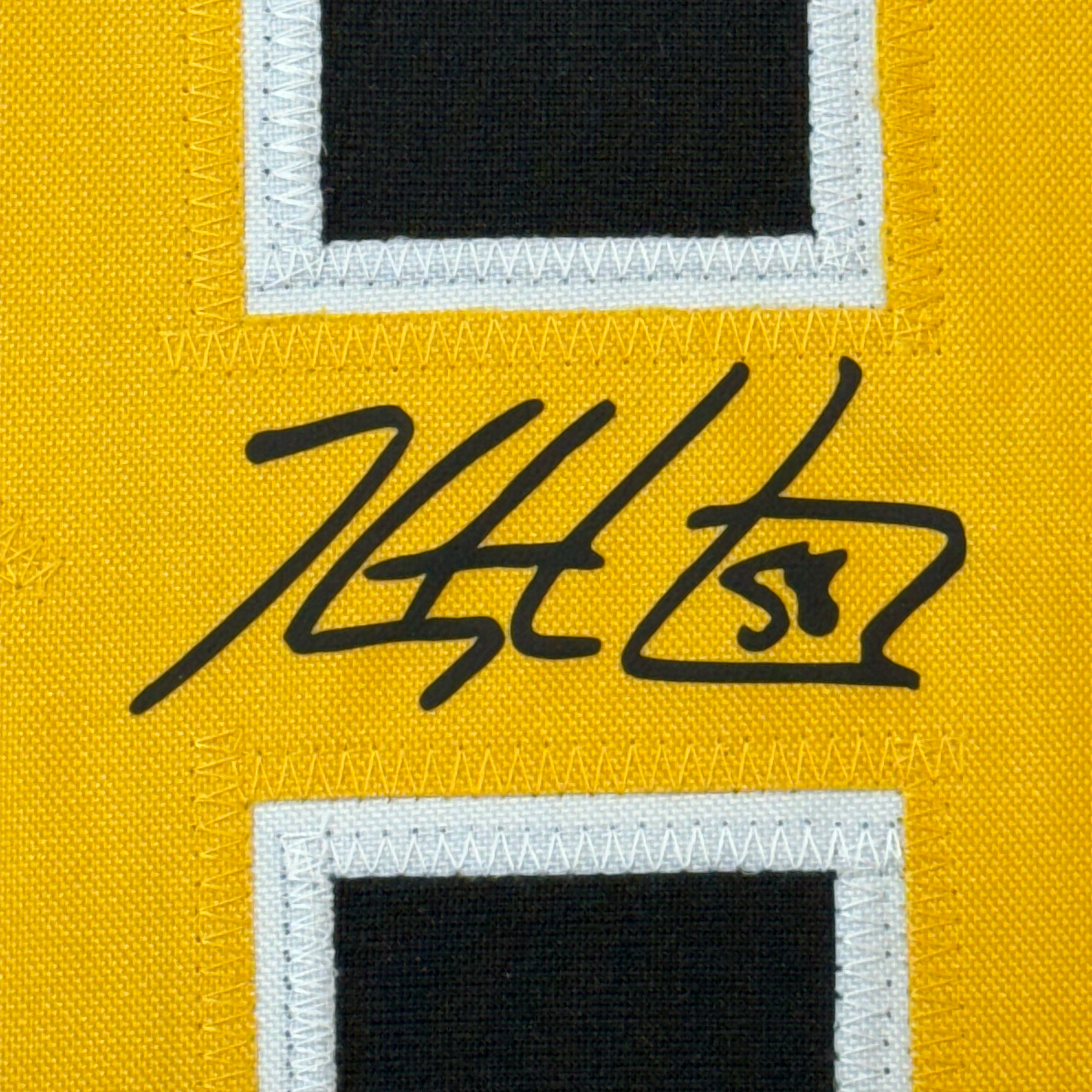 Framed Facsimile Autographed Kris Letang 35x39 Pittsburgh Black Reprint Laser Auto Hockey Jersey