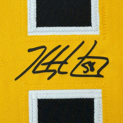 Framed Facsimile Autographed Kris Letang 35x39 Pittsburgh Black Reprint Laser Auto Hockey Jersey