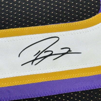 Framed Facsimile Autographed Ray Lewis 35x39 Baltimore Black Reprint Laser Auto Football Jersey