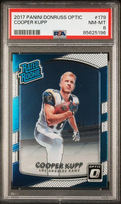 Graded 2017 Panini Donruss Optic Cooper Kupp #179 Rated Rookie RC Football Card PSA 8 Near Mint