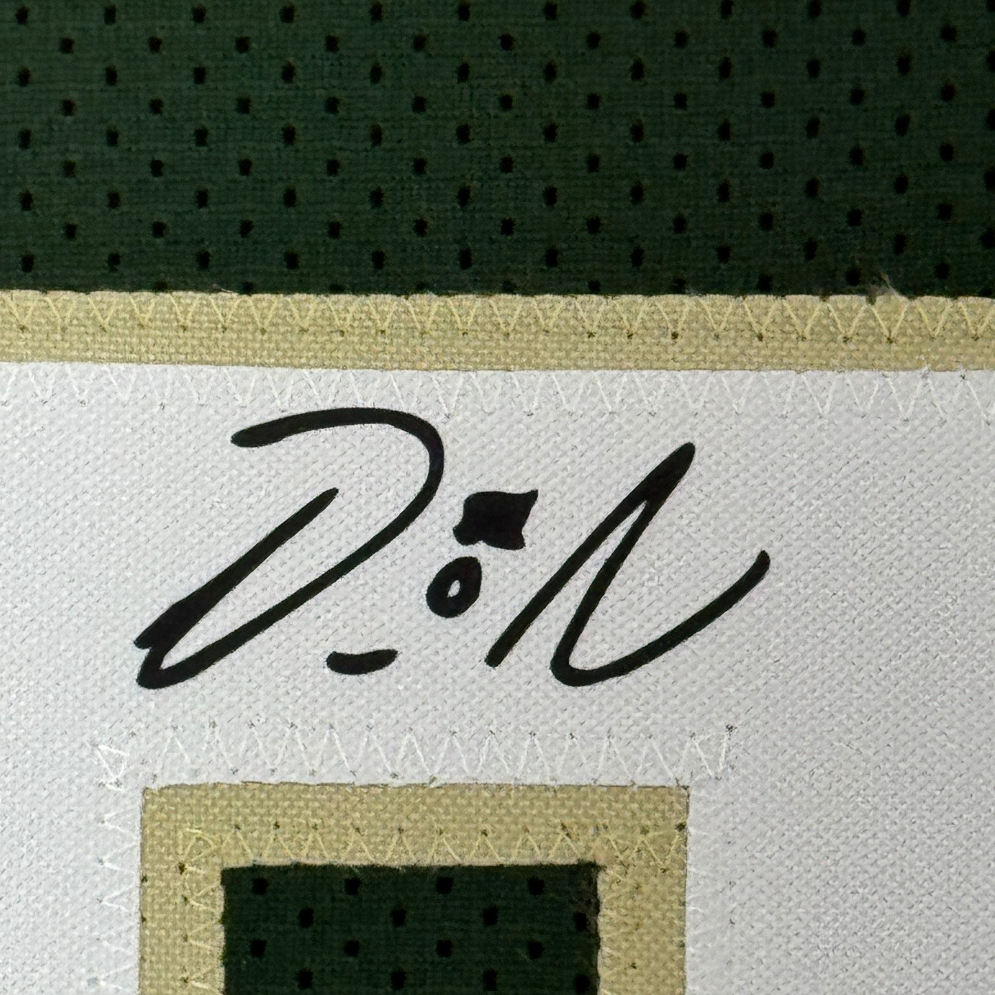Framed Facsimile Autographed Damian Lillard 35x39 Milwaukee Green Reprint Laser Auto Basketball Jersey