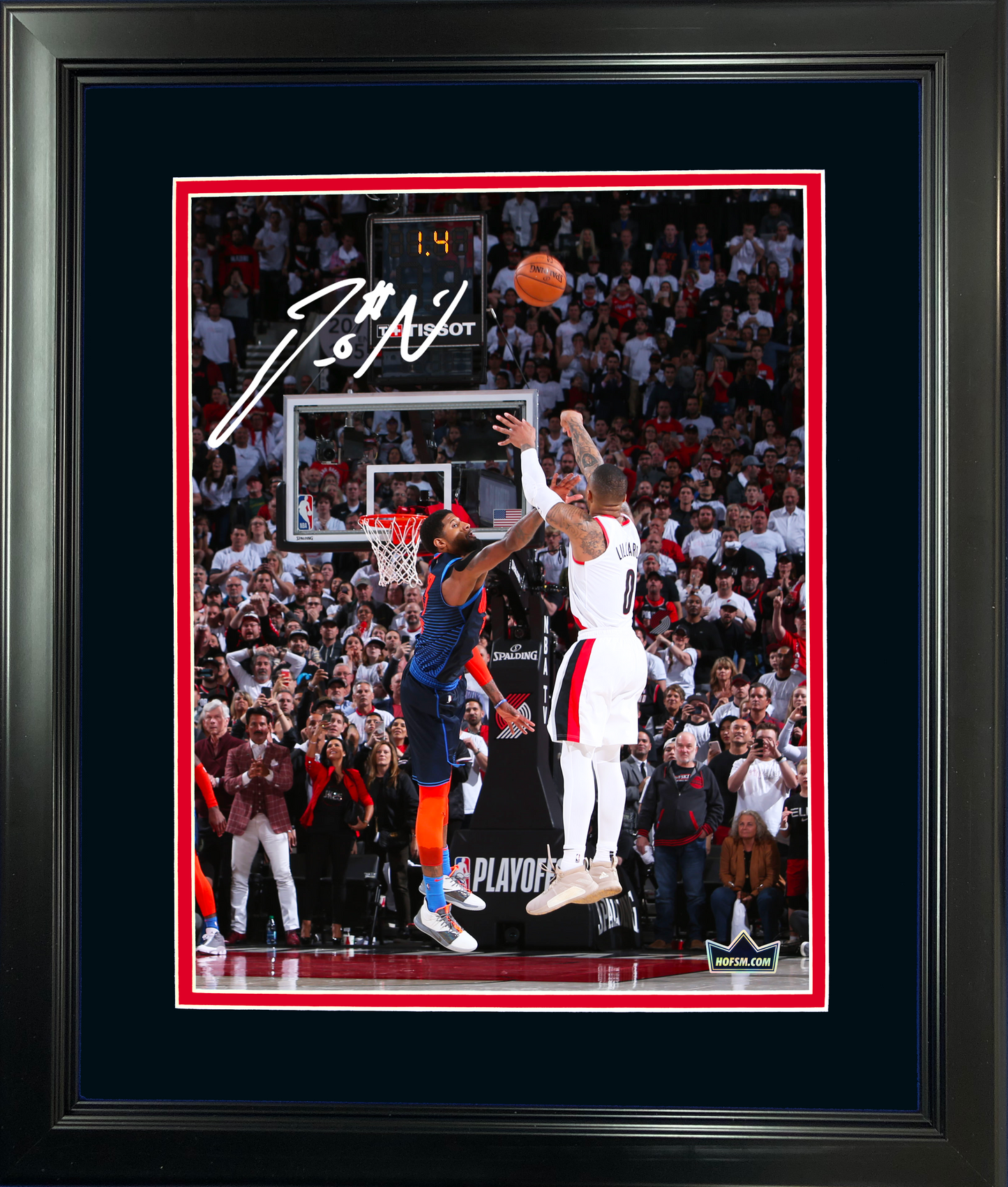 Framed Damian Lillard 2019 Game 5 Dagger Portland Trail Blazers Facsimile Laser Engraved Signature Auto 11"x14" Basketball Photo HOFSM Holo