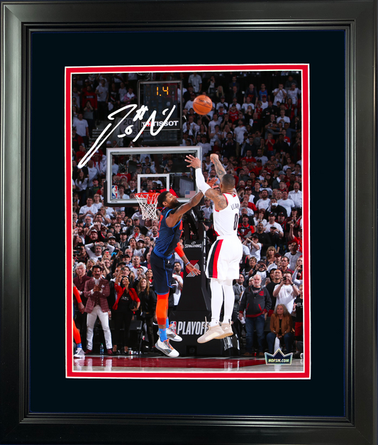 Framed Damian Lillard 2019 Game 5 Dagger Portland Trail Blazers Facsimile Laser Engraved Signature Auto 11"x14" Basketball Photo HOFSM Holo