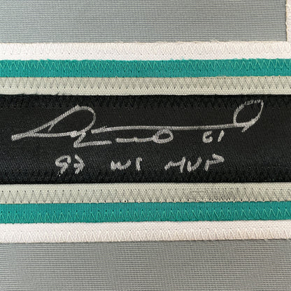 Framed Autographed/Signed Livan Hernandez 97 WS MVP 35x39 Florida Grey Baseball Jersey PSA/DNA COA