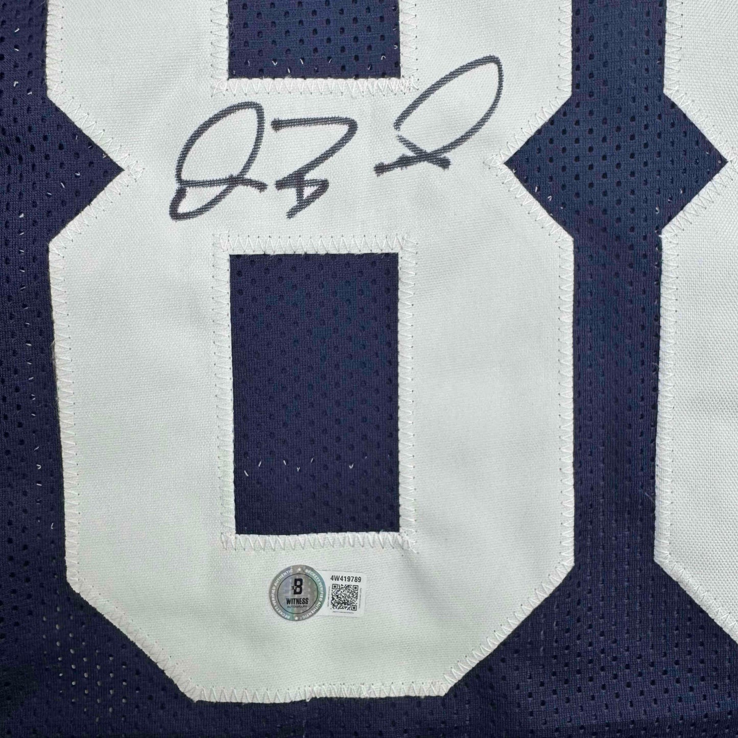 Autographed/Signed Dez Bryant Dallas Thanksgiving Day Football Jersey Beckett BAS COA