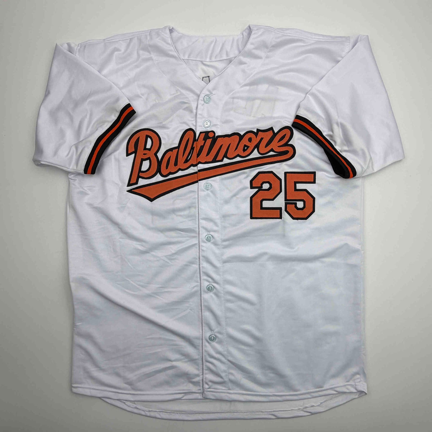 Facsimile Autographed Pete Alonso Baltimore White Reprint Laser Auto Baseball Jersey Size Men's XL