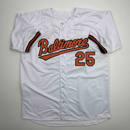 Facsimile Autographed Pete Alonso Baltimore White Reprint Laser Auto Baseball Jersey Size Men's XL