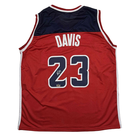 Facsimile Autographed Anthony Davis Washington Red Reprint Laser Auto Basketball Jersey Size Men's XL
