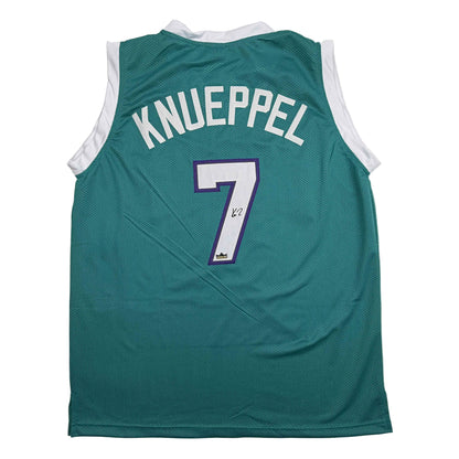 Facsimile Autographed Kon Knueppel Charlotte Teal Reprint Laser Auto Basketball Jersey Size Men's XL