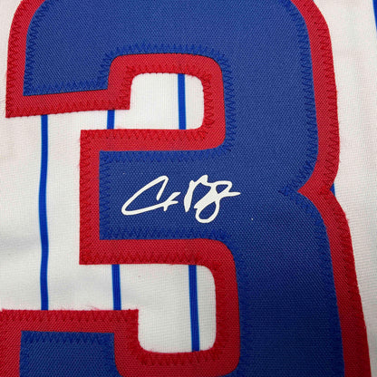 Facsimile Autographed Alex Bregman Chicago Pinstripe Reprint Laser Auto Baseball Jersey Size Men's XL