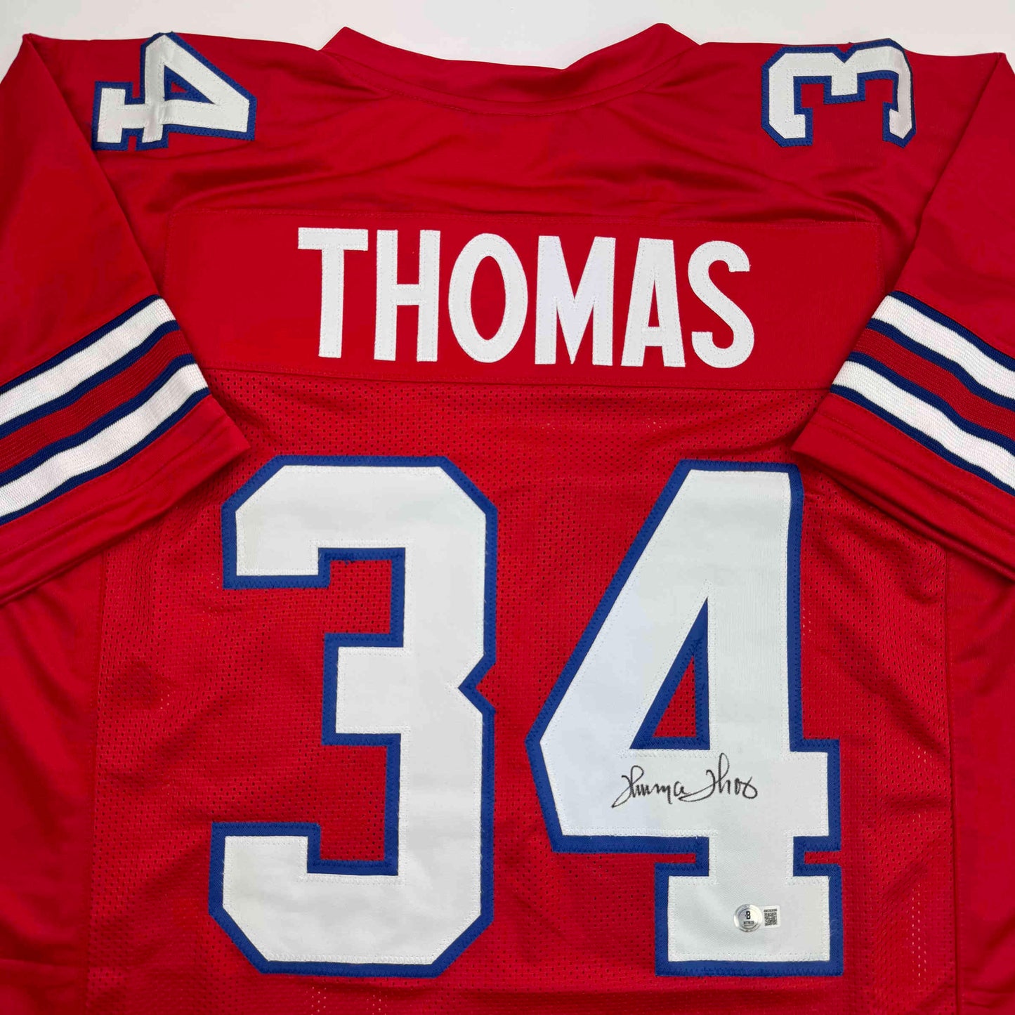 Autographed/Signed Thurman Thomas Buffalo Red Football Jersey JSA COA
