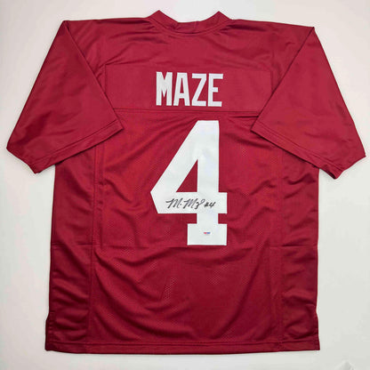 Autographed/Signed Marquis Maze Alabama Red College Football Jersey PSA COA