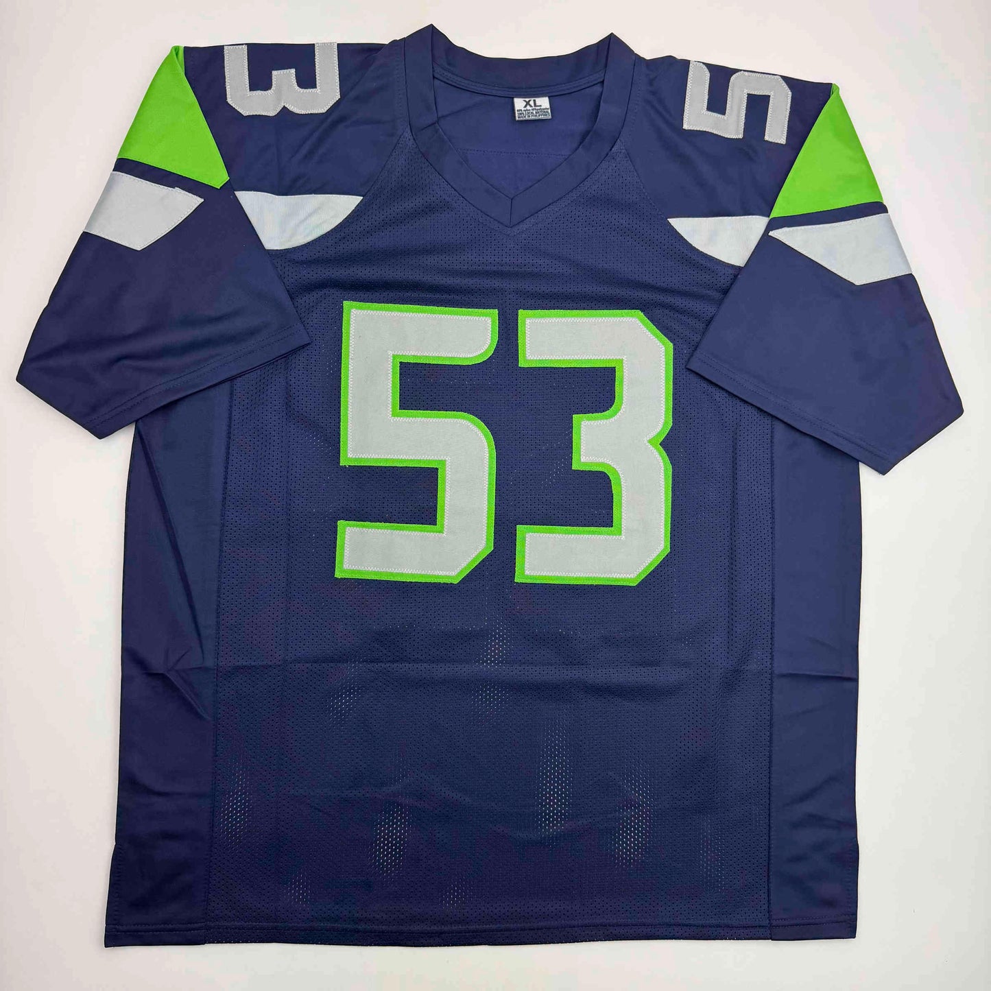 Autographed/Signed Malcolm Smith Seattle Blue Football Jersey Beckett BAS COA