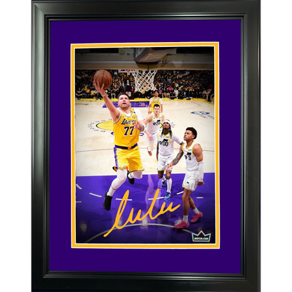 Framed Luka Doncic Debut Facsimile Laser Engraved Signature Auto 11"x14" Basketball Photo HOFSM Holo