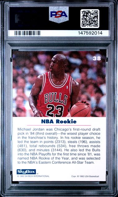 Graded 1992 Skybox Michael Jordan #38 USA Basketball Card PSA 9 Mint