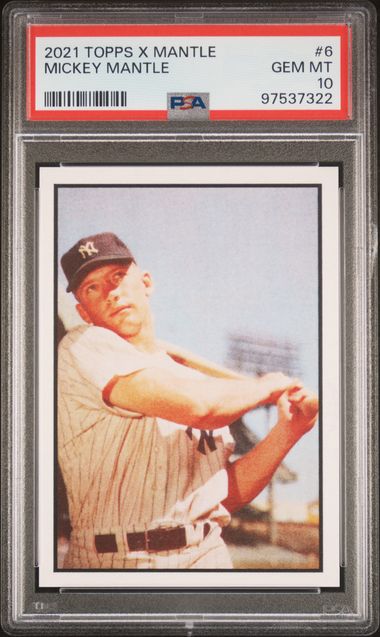 Graded 2021 Topps X Mantle Mickey Mantle #6 1953 Bowman Reprint Baseball Card PSA 10 Gem Mint